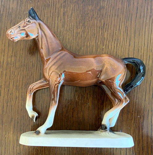 Glazed porcelain horse - glazed,