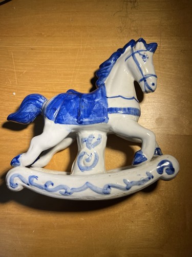 Porcelain rocking horse - porcelain,