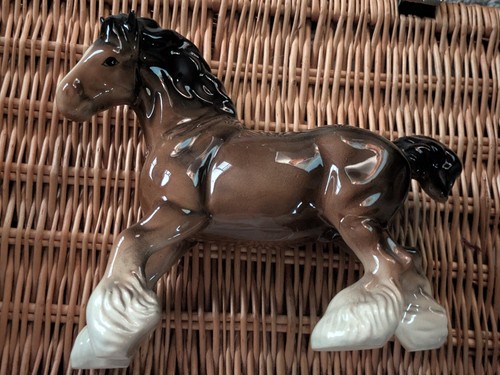 Vintage porcelain shire horse - vintage,