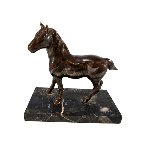 Bronze effect porcelain horse - bronze,