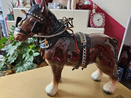 Porcelain clydesdale horse - porcelain,