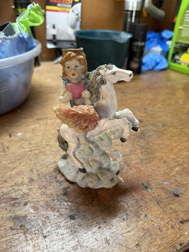 Vintage porcelain girl horse - vintage,