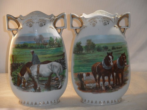Antique porcelain vases - porcelain,