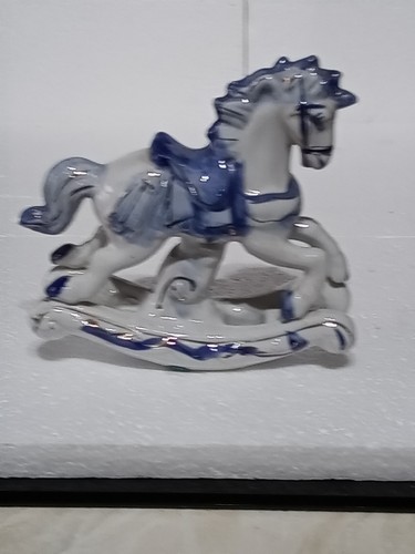 Blue white porcelain rocking - white,