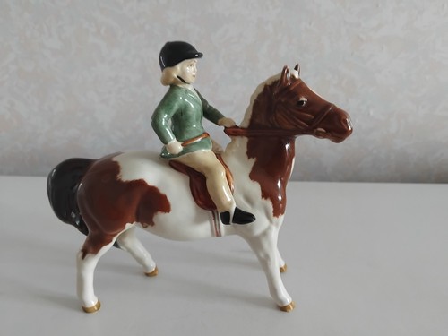 Beswick girl pony - girl, on