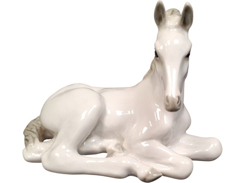 Vintage white porcelain horse - vintage,
